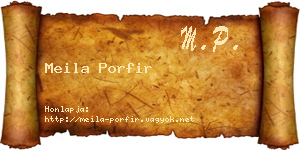 Meila Porfir névjegykártya
